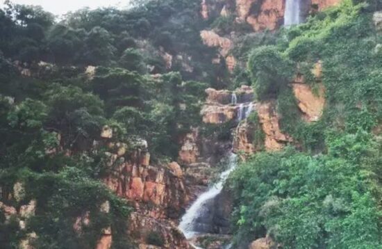 Tirupati waterfall in a lush green valley